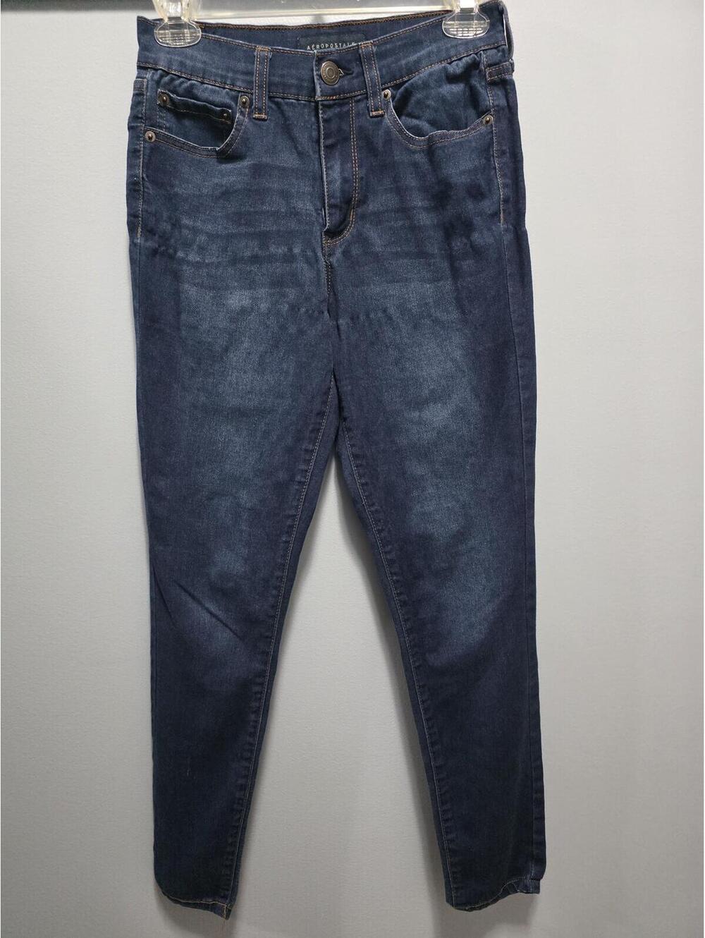 Aeropostale Women's Skinny Jeans Size 2 Dark Wash Stretch Denim Mid Rise